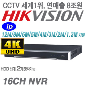 [16CH NVR] DS-7616NI-I2 [2HDD H.265 4K-4CH]
