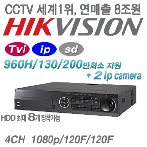 [HD-TVi] DS-8104HQHI-SH [8HDD +2IP 리얼타임]